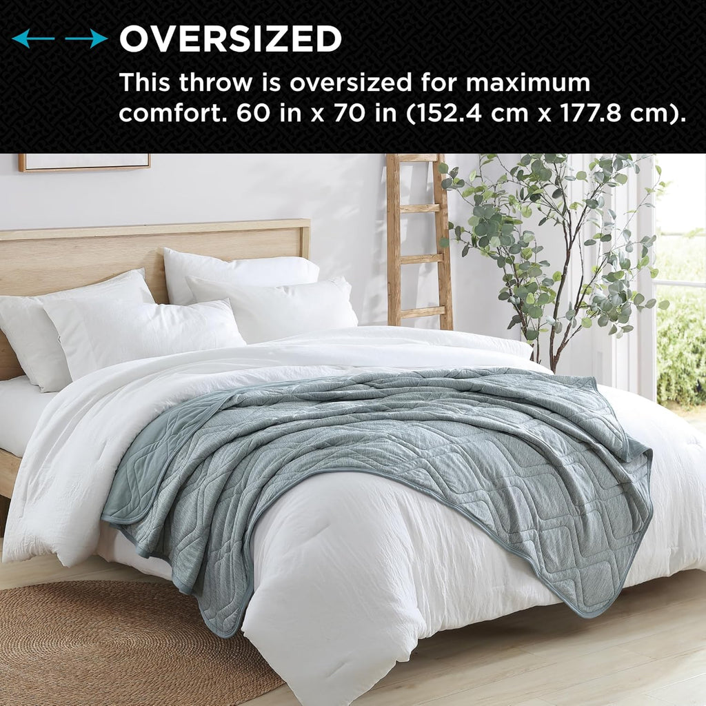 Cooling Comfort Throw - Innovative Cooling Dual-Sided Throw - Oversized Cool Blanket for Hot Sleepers - Cooling
