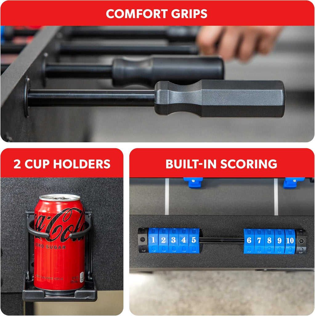 54 Inch Full Foosball Table for Adults - Perfect for Home, Office or Game Room - Choose Color