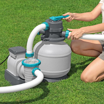 2,200 Gallon Sand Filter Pool Pump for Above Ground Swimming Pools up to 14,400 Gallons with Pre-Filter Strainer