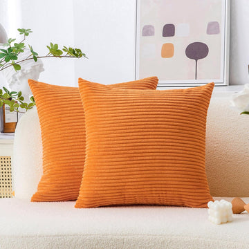 Burnt Orange Euro Shams Set of 2 Pillow Covers Super Soft Large Decorative Throw Pillow Covers for Summer Patio