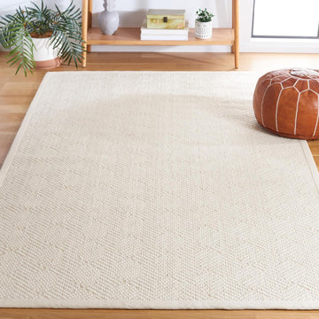 Natural Fiber Collection Accent Rug - 4' x 6', Ivory, Handmade Wool & Jute, Ideal for High Traffic Areas (NF487A)