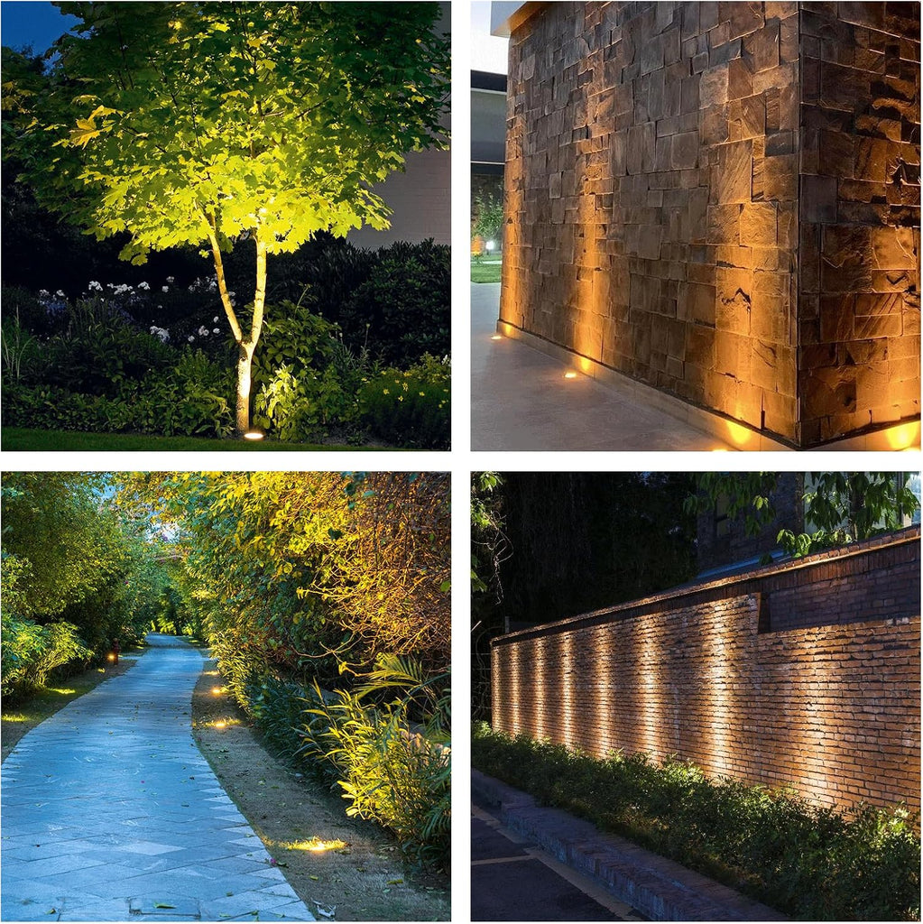 Outdoor Landscape Lights, Low Voltage In Ground Well Lights, 6 Pack | 3000K Warm White, 6W LED, 12V/24V, IP67