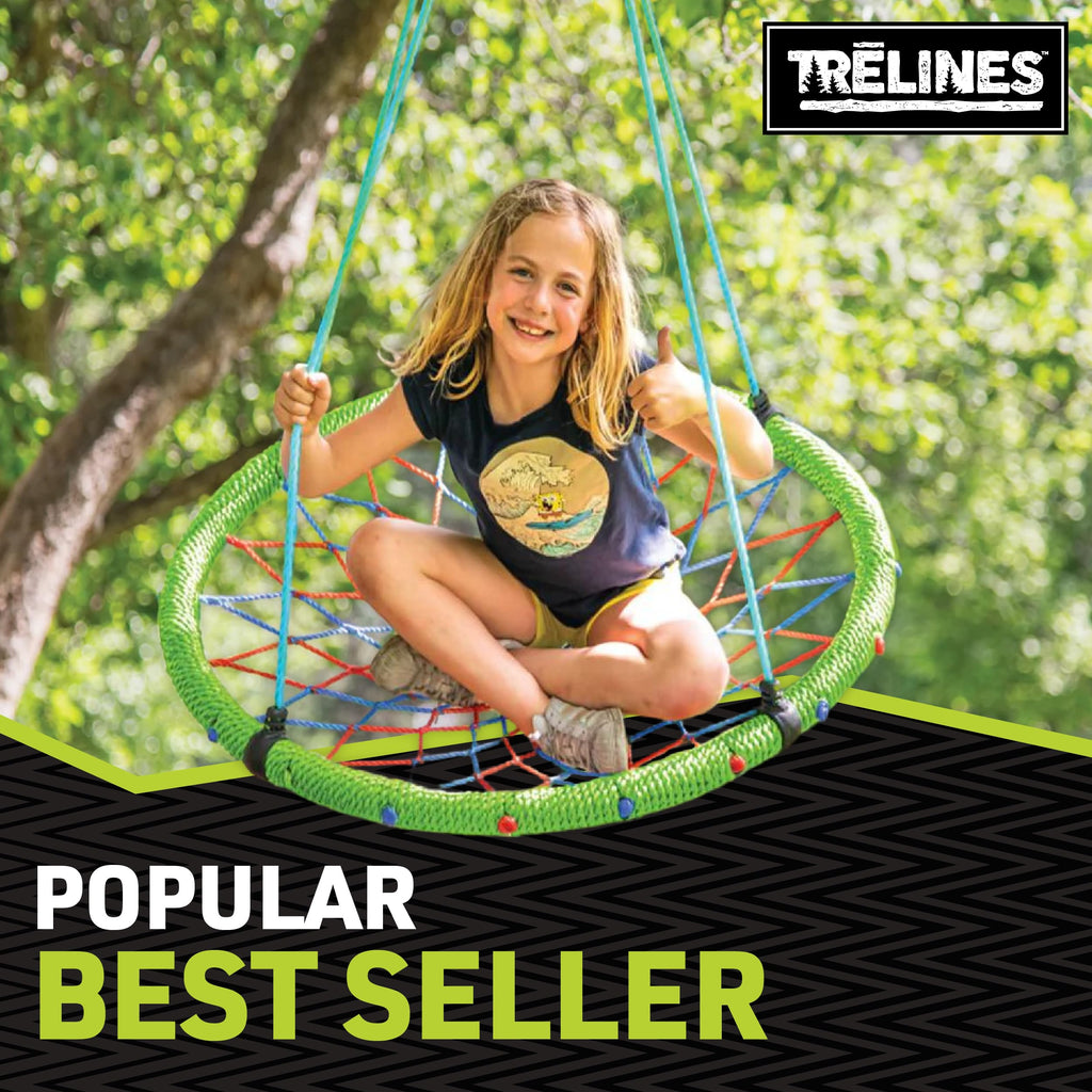 40" Dreamcatcher Round Tree Swing - Colorful & Beautiful Backyard Swing for Kids Outdoor - Perfect for Family &