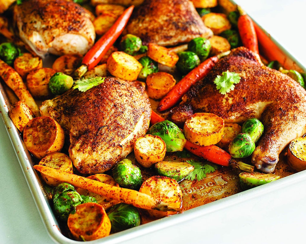 Naturals Extra Large, 21 x 15 inch Set - USA Made Aluminum Commercial Quality Pan for or Roasting, Encapsulated