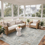 Outdoor & Indoor Area Rug 8'x10', Waterproof, Non-Shedding, Easy Cleaning, Boho Mat for Patio, Livin