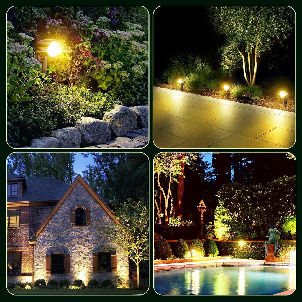 20W Outdoor Spotlight 120V Landscape Lighting, 1880LM 2700K Yard Light | Plug & Play Outside Garden Spot Lights with