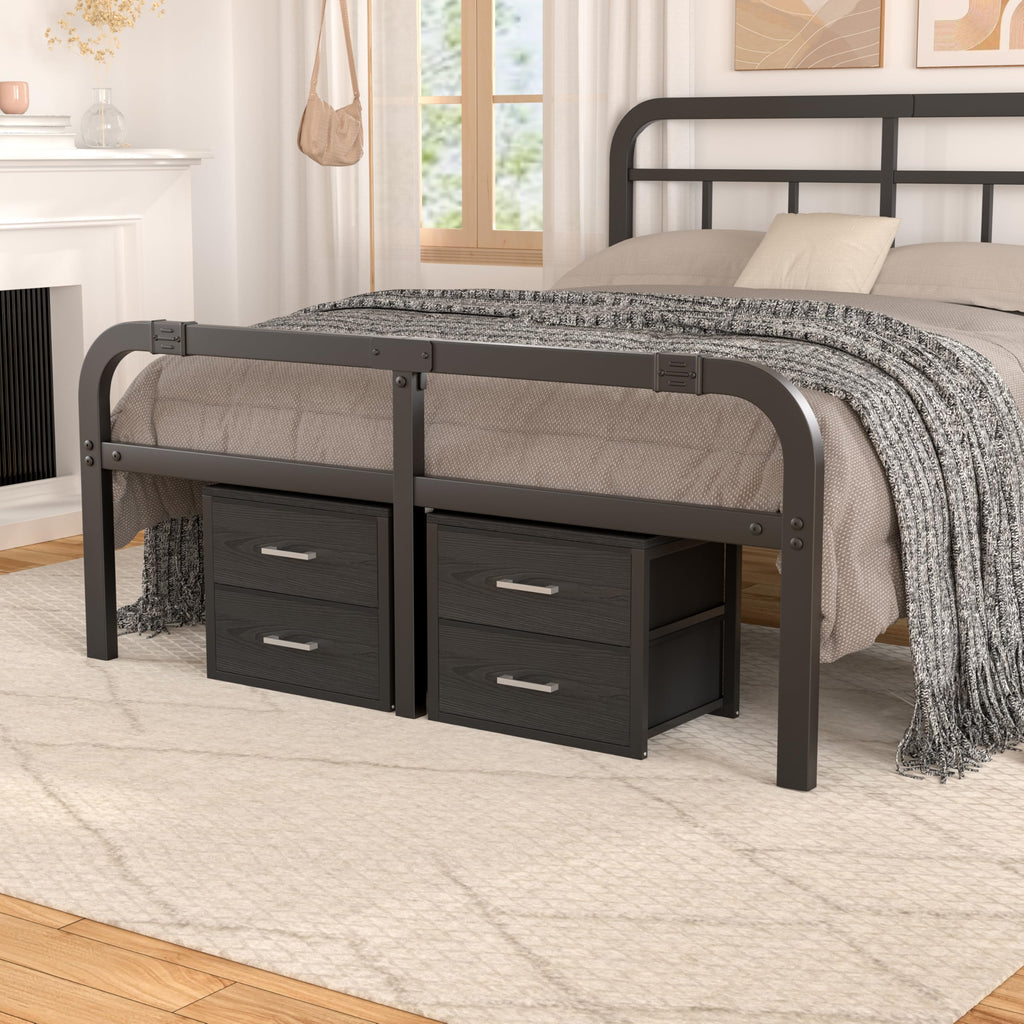 Stackable Storage Drawers Closet Organizers and Storage Fabric Black 2 Drawer Dresser 2 Packs Modern