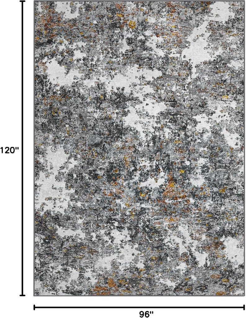 5x7 Area Rugs Abstract Washable Gray Multi Rug