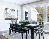 Large Living Room Mirror for Decor, 28" x 40" Rectangle Bathroom Mirror with Matte Black Metal Pipe Frame, Modern Wall