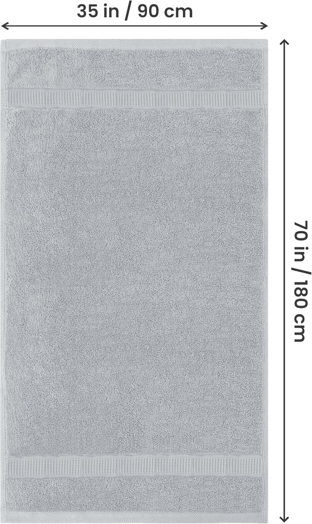Jumbo Bath Sheets, 2 Pack, 35x70 in, 600 GSM Cotton, Cool Grey