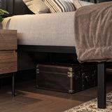 Queen Metal Platform Bed Frame with Victorian Style Wrought Iron-Art Headboard/Footboard, No Box Spring Required, Black