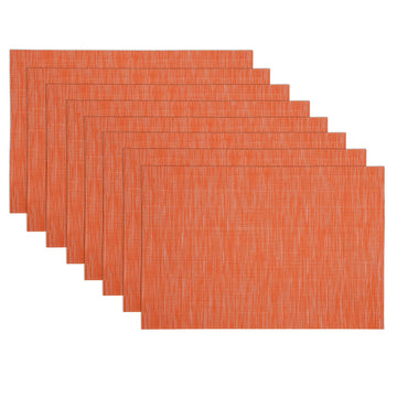 Fall Orange Placemats Set of 8 Woven Vinyl Autumn Place Mats