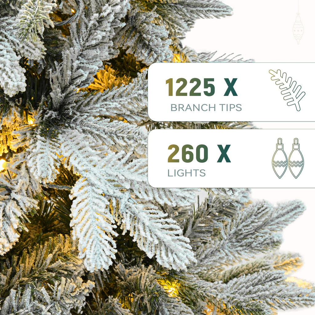 6ft Pre-Lit Snow Flocked Christmas Tree with Remote