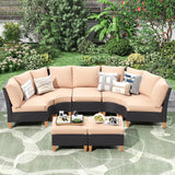 7-Piece Wicker Outdoor Patio Furniture Set - Conversation | All-Weather Resistant for Backyard, Garden & Porch