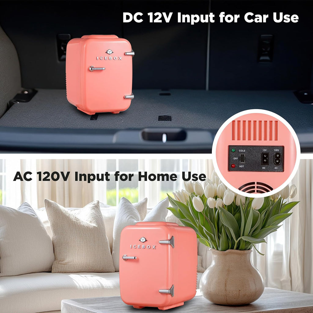IBMF4BLS Mini Fridge For Bedroom, Skincare Refrigerator, Portable Cooler & Warmer for Makeup, for Office & Home, Mini