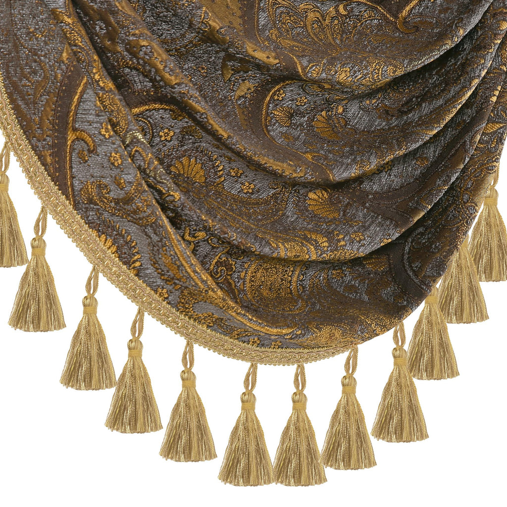 Antique Damask Waterfall Valance, W39 inch
