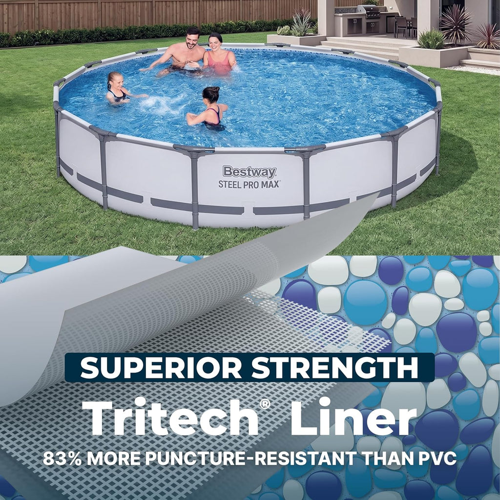 Steel Pro MAX 14' x 33" Round Above Ground Pool Set with Pump | Metal Frame Pool, Corrosion-Resistant Steel