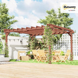 11' x 12.5' Outdoor Pergola, Wood Pergola Gazebo Grape Trellis with Stable Structure for Climbing Plant Support, Patio