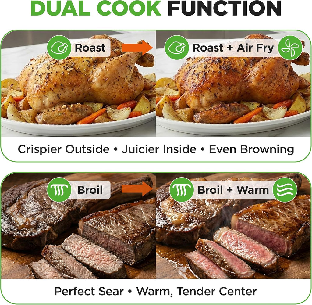 32 Quart Air Fryer & Oven | Digital Airfryer with 20 Presets, Dual Cook, Rotisserie, Bake & More | Multi-Function