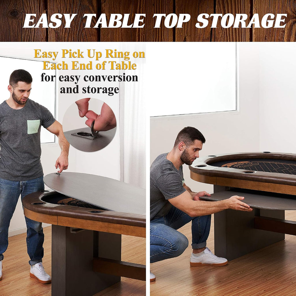 Barrington Poker Multiple Styles Folding Poker Table & Poker Table Top/Dining Table Collection, Durable Padded Rail