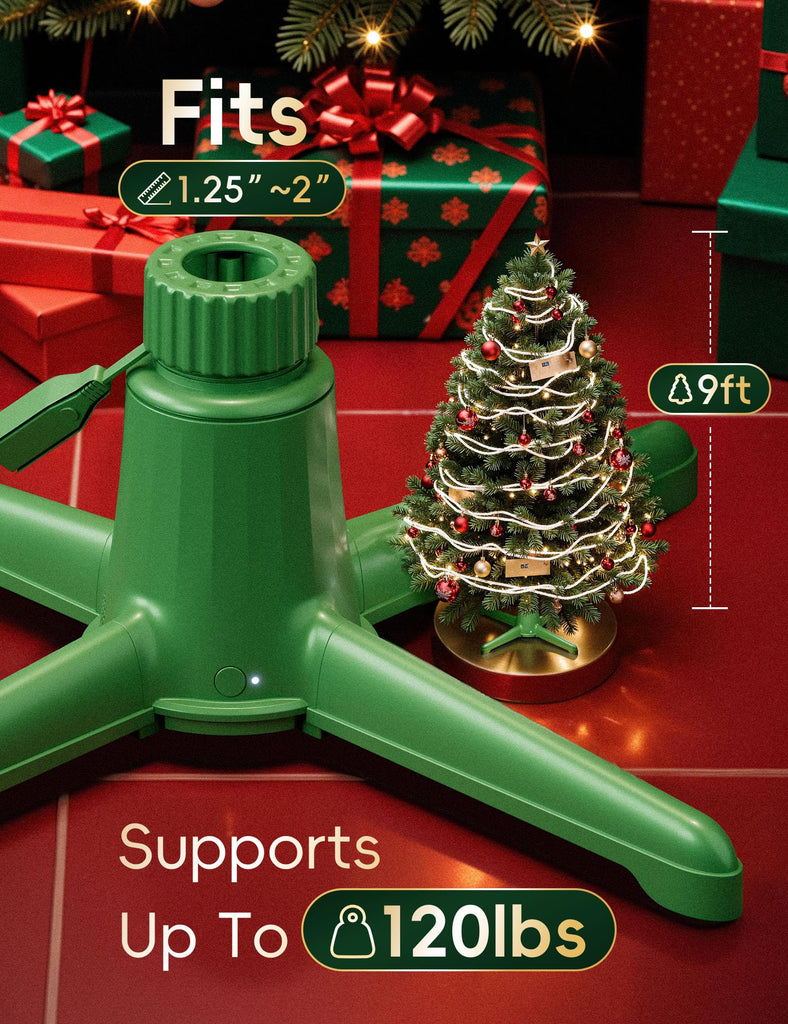 Musical 360° Rotating Christmas Tree Stand, Fits 9ft, 120 lb, 1.25-2" Poles