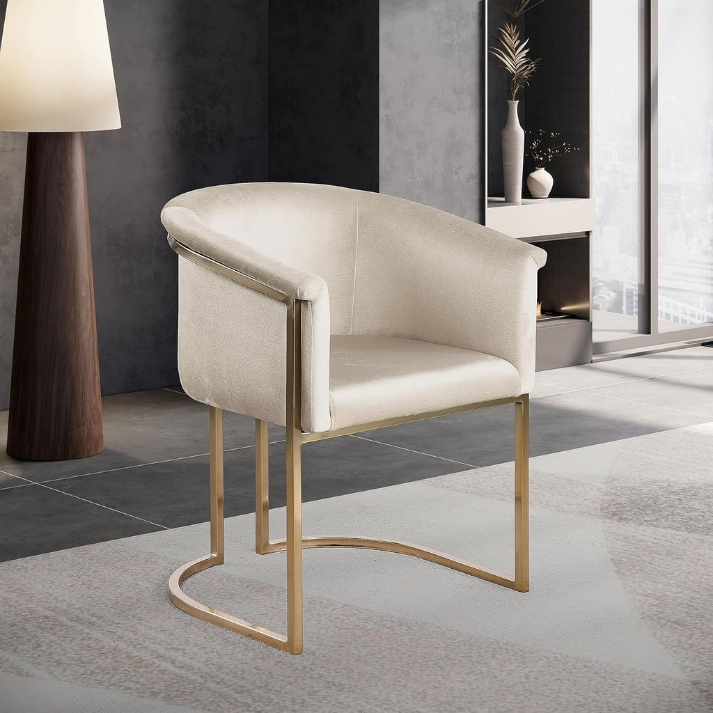 Meridian Furniture 758Cream-C Tierra Collection Modern | Contemporary Upholstered Dining Chair with Luxurious Cream