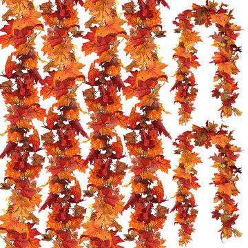 6 Pack Fall Leaf Garland, Total 35Ft Artificial Maple Leaf Autumn Garland Fall Leaves Hanging Vines Fall Maple Leaves