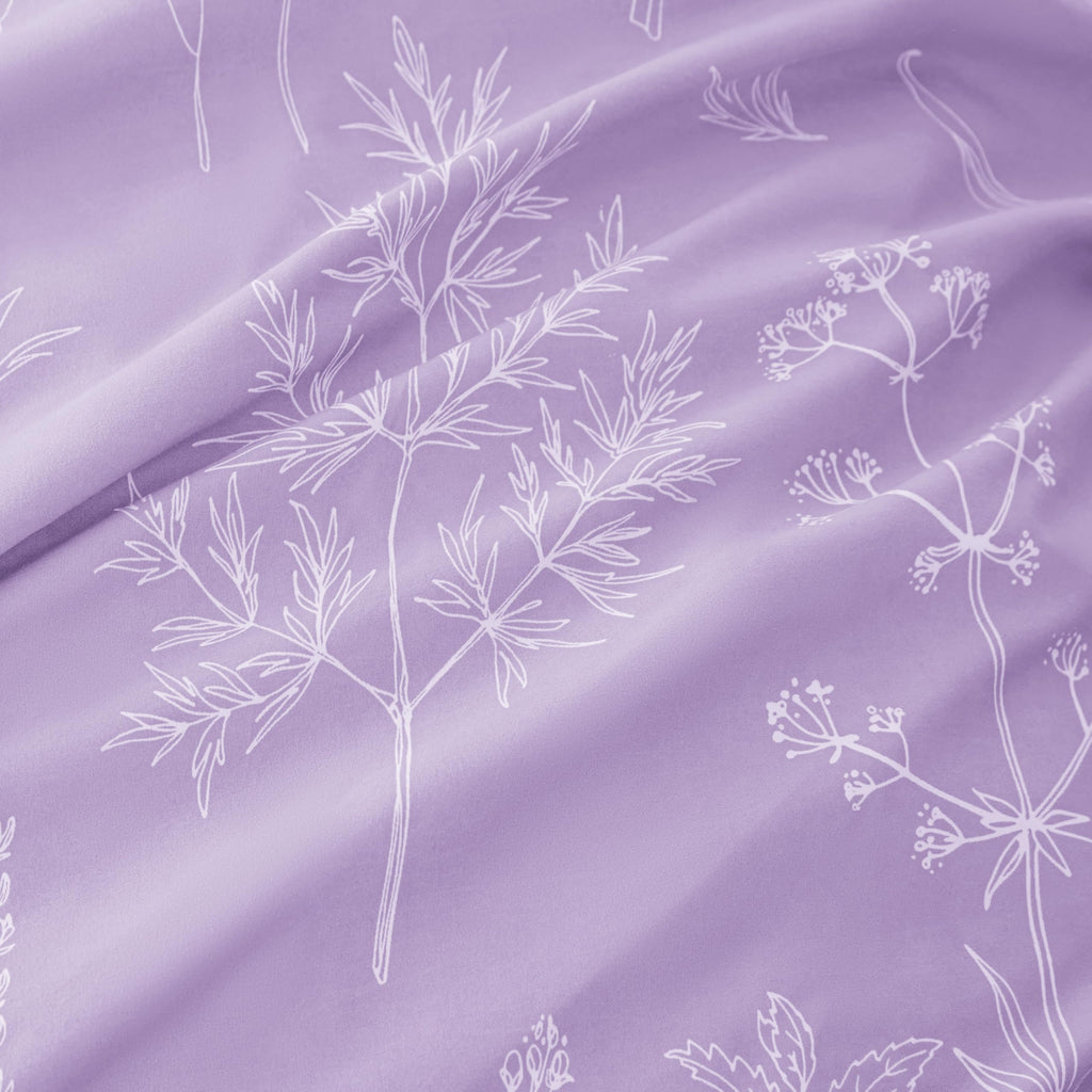 Floral Comforter Set Cute Bedding Reversible Lavender