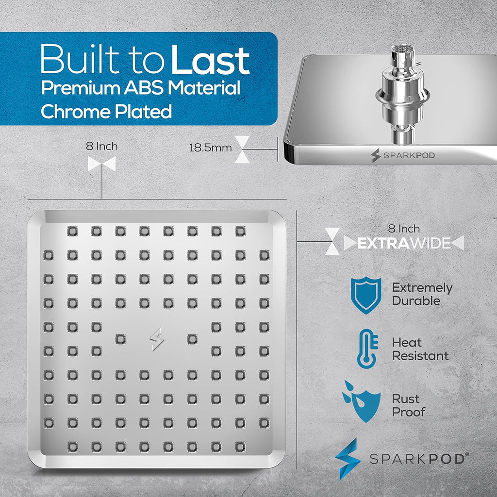 Shower Head - High Pressure Rain - Premium Quality Luxury Design