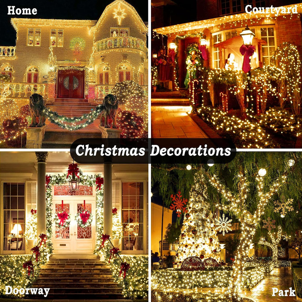 403FT 1000 LED Christmas Lights Outdoor String Lights 8 Modes & Timer Fairy Light Plug in Waterproof LED String