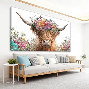 Large Canvas Wall Art Decor Canvas Art Wall Decor Highland Cow Wall Art Prints Wall Art Pictures Vintage Wall Art