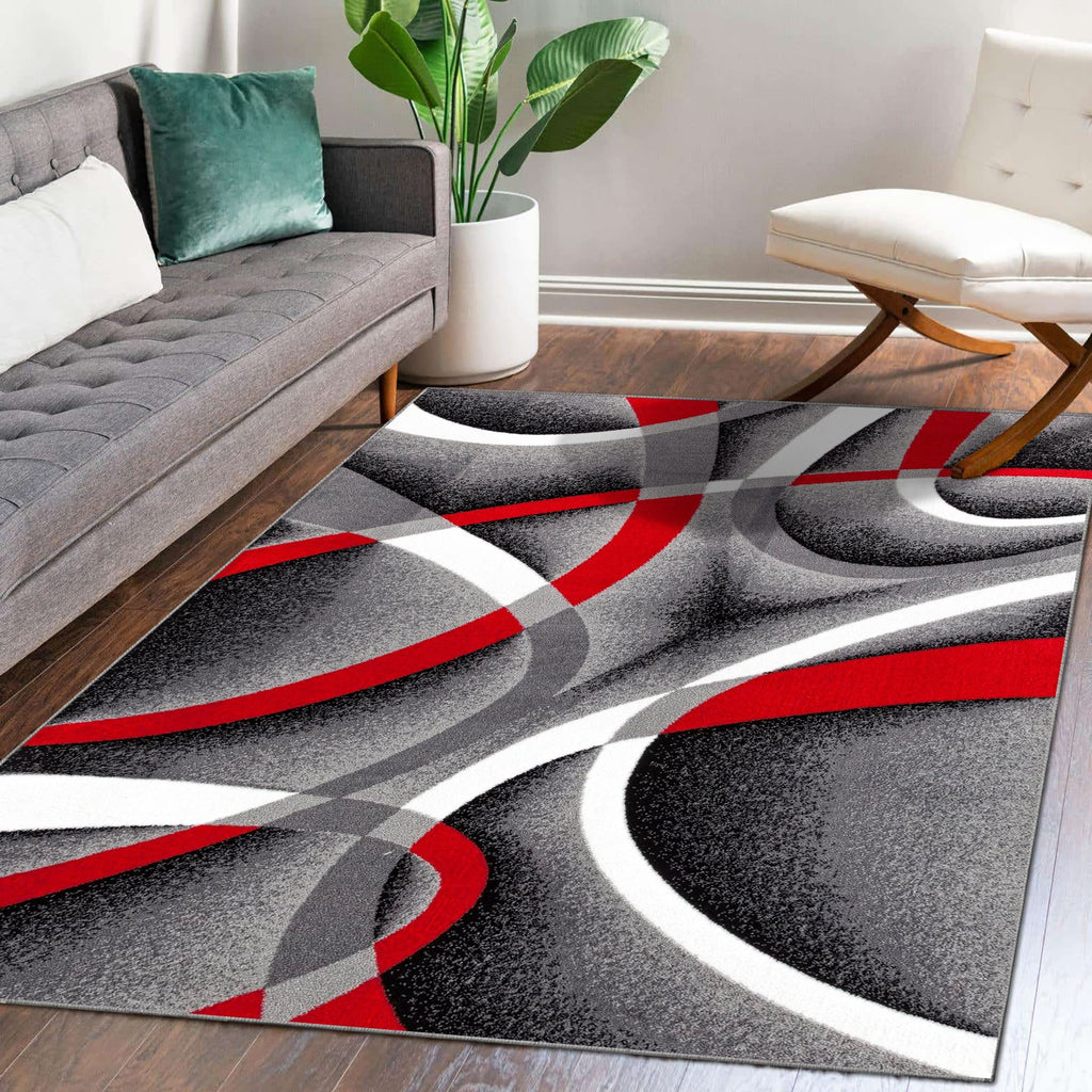 2305 Gray Modern Abstract Area Rug