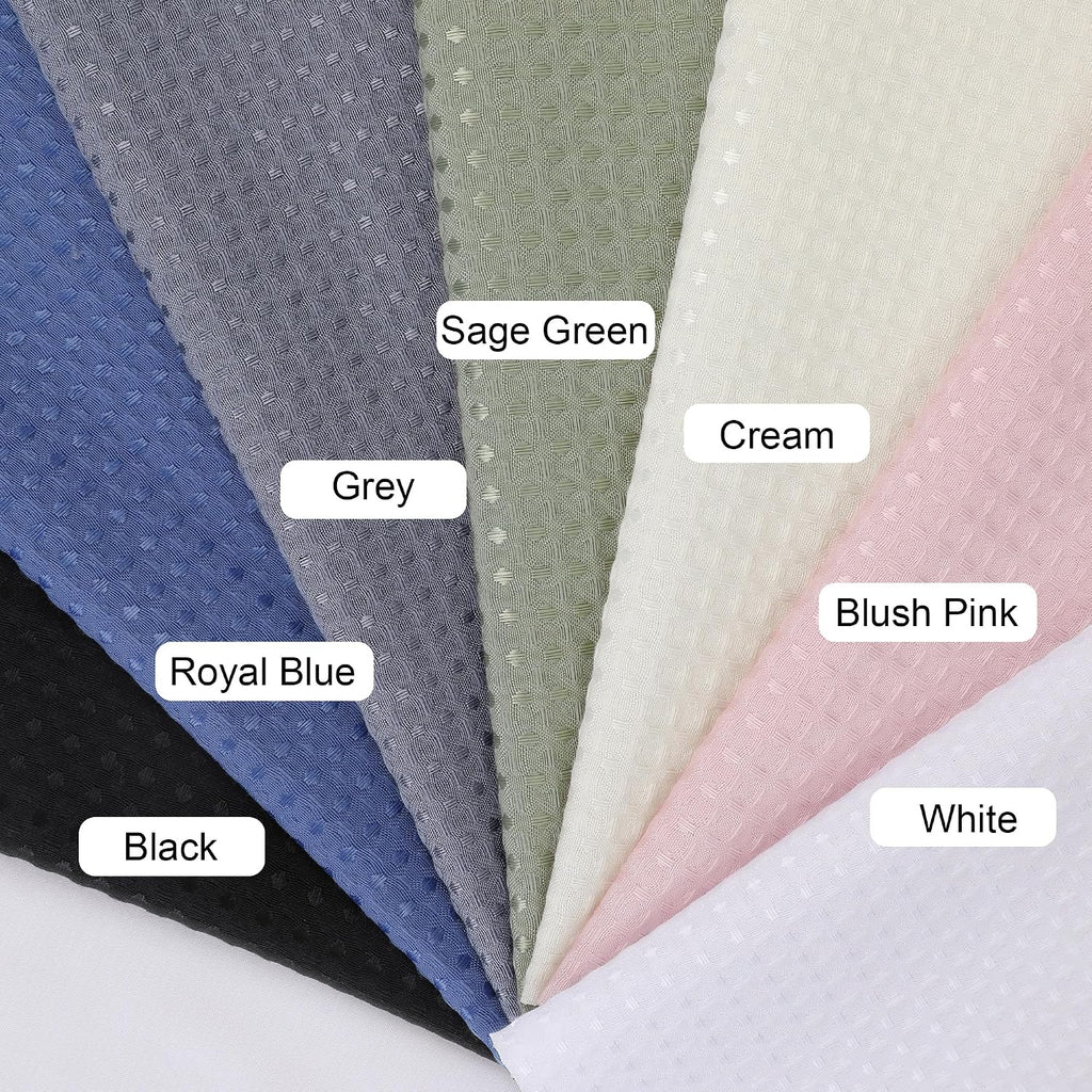 Extra Long Shower Curtain Set- 96 Inch Long Waffle Weave Heavy Duty Fabric Shower Curtains , Luxury Heavy Duty Thick