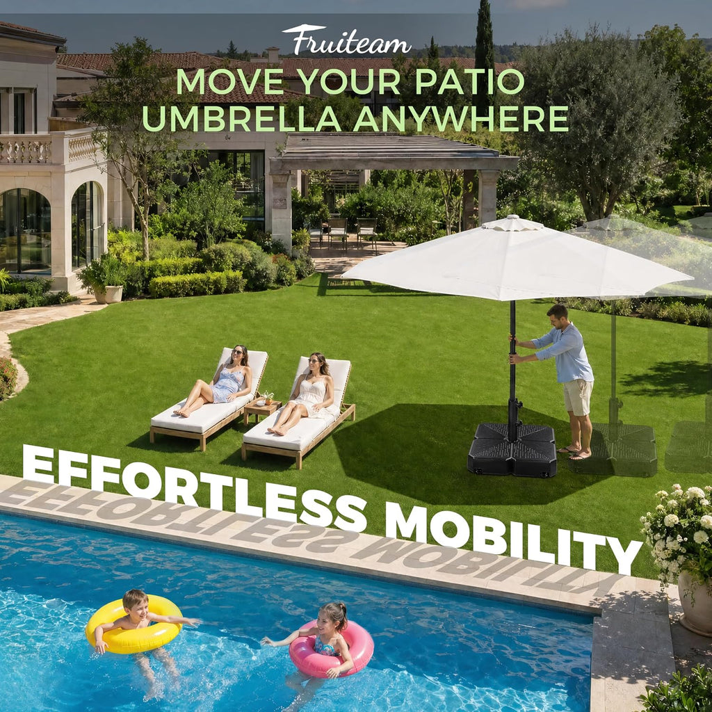 Umbrella Base with Wheels, 120 LBS Heavy Duty Patio Umbrella Stand