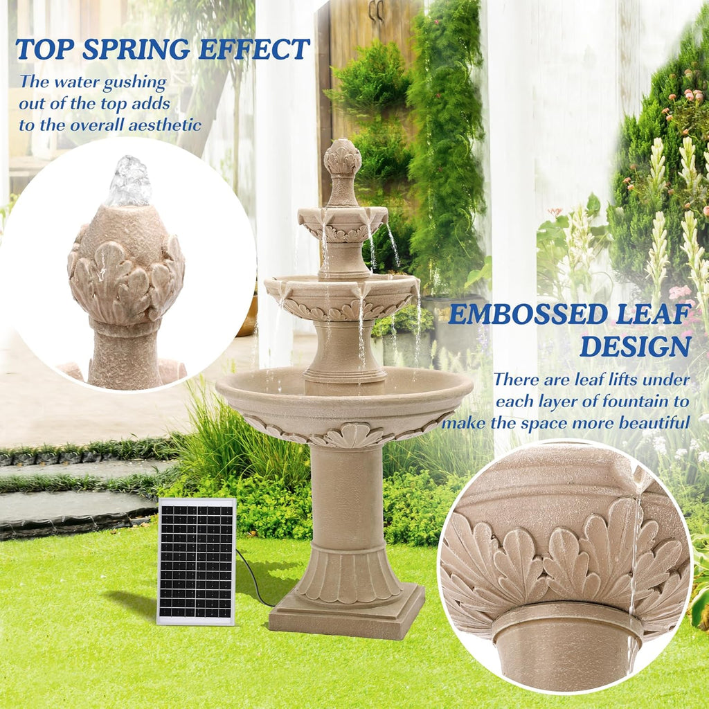 Italian Solar Water Fountains Outdoor Garden Decor