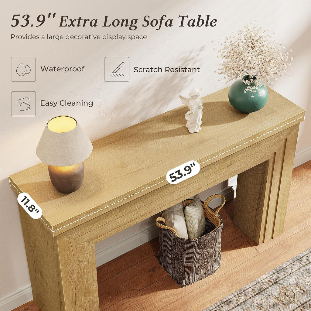 54 Inch Entryway Table, Retangular Console Table, Farmhouse Sofa Table Behind the Couch, Long for Entrance, Hallway