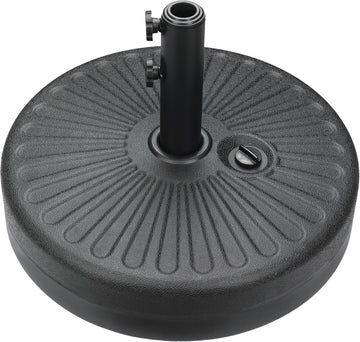 20" 50 lbs Fillable Heavy Duty Umbrella Base, Stable Outdoor Stand, Durable Holder and Poolside Parasols, Black