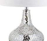 JYL1056A Emilia 26" Mirrored Mosaic LED Table Lamp Contemporary Glam Bedside Desk Nightstand Lamp Living Room Office