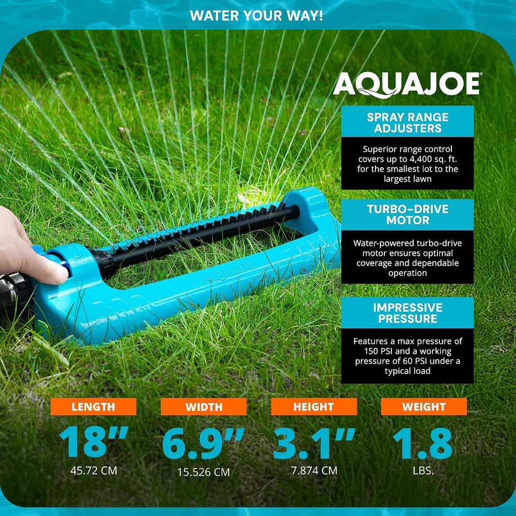 2 Pack Oscillating Lawn Sprinkler with Adjustable Spray, 20 Clog-Resistant Nozzles, Metal Base, 4400 Sq Ft Coverage &