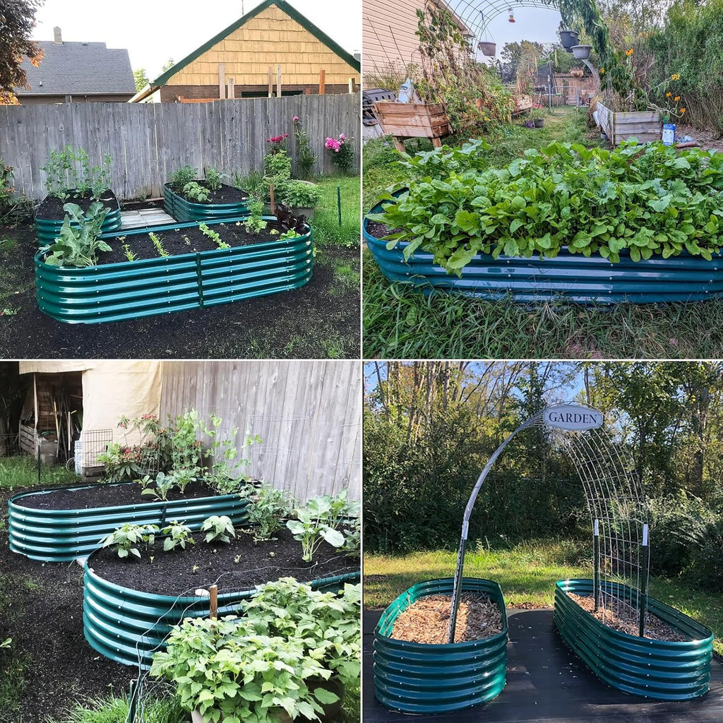 Galvanized Raised Garden Bed, 18" Tall Metal Raised Beds for Gardening | 8x3x1.5ft, Large Planters Boxes for Outdoor