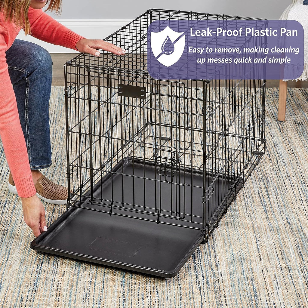 30-Inch iCrate for Medium Breeds, 21-40 lbs, Single Door Folding Dog Crate with Divider Panel