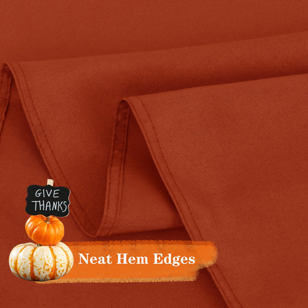 6 Pack Thanksgiving Round Tablecloth 90 Inch Burnt Orange