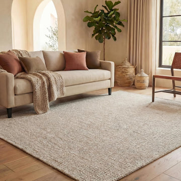 Abstract Area Rug 11x15, Wool Handmade Ivory & Grey ABT468G