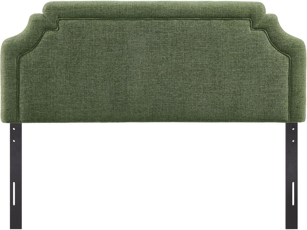 Queen Upholstered Fabric Headboard in Foliage - Padded Cushioned Headboard with Woven Heathered Upholstery