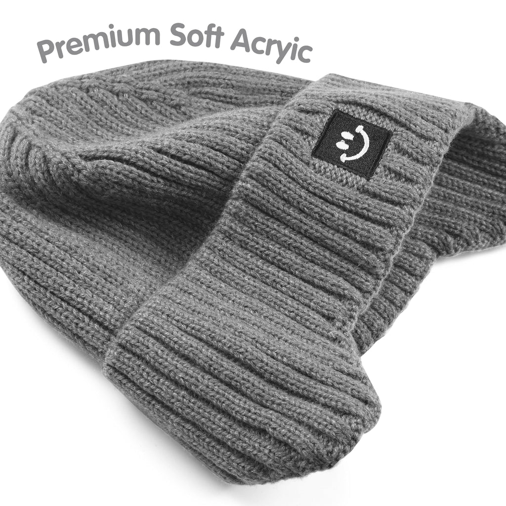 Baby Hat, Black/Gray 2 Pack