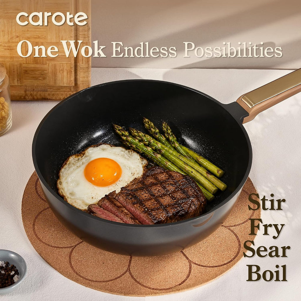 31pcs Ceramic Cookware Sets, Pots and Pans Set, with Wok | Healthy Kitchen Cooking, Utensils Included, Dishwasher