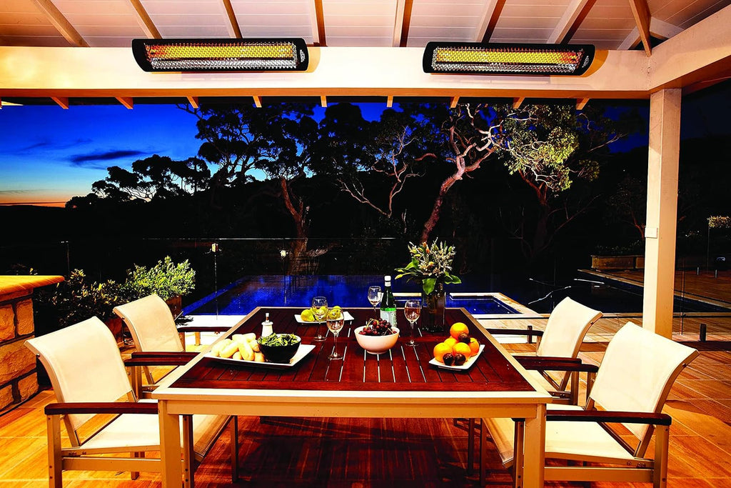 Tungsten Smart Heat 6000W Electric Patio Heater - Dual Element Infrared, 220V-240V, Black Finish - BH0420033