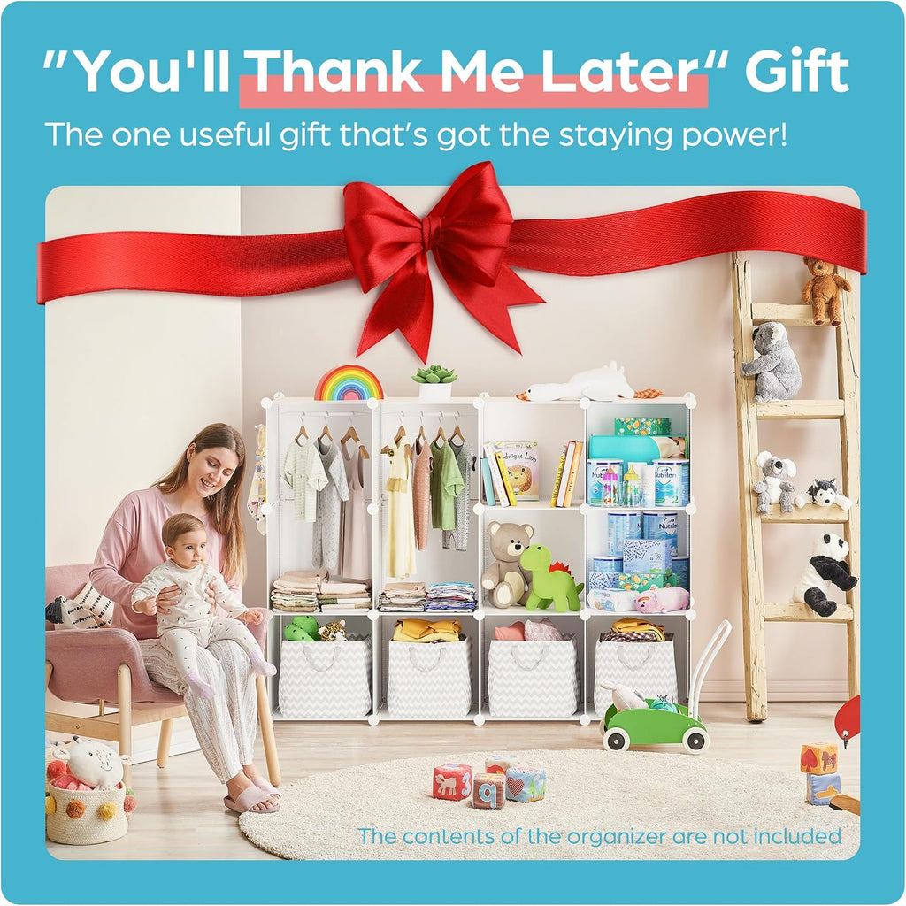 Baby Closet Organizer : Durable Baby Wardrobe for Closet - Customizable Baby Dresser Amoire Shelves - Waterproof