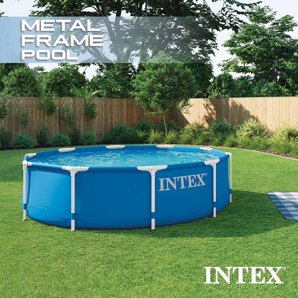 Metal Frame 10ft x 30in Round Above Ground Swimming Pool Set w/Pump