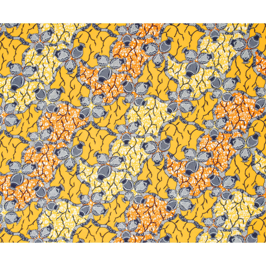 African Wax Fabric 6 Yards, Printed Ankara Polyester Cloth for Sewing, Dresses & Party Wear K6